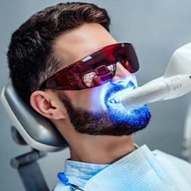 A man getting professional teeth whitening