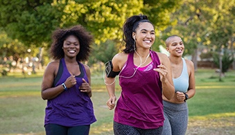 Women running outside