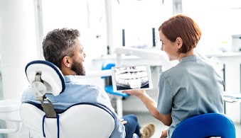 Man at dental consultation