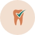 Animated tooth with checkmark