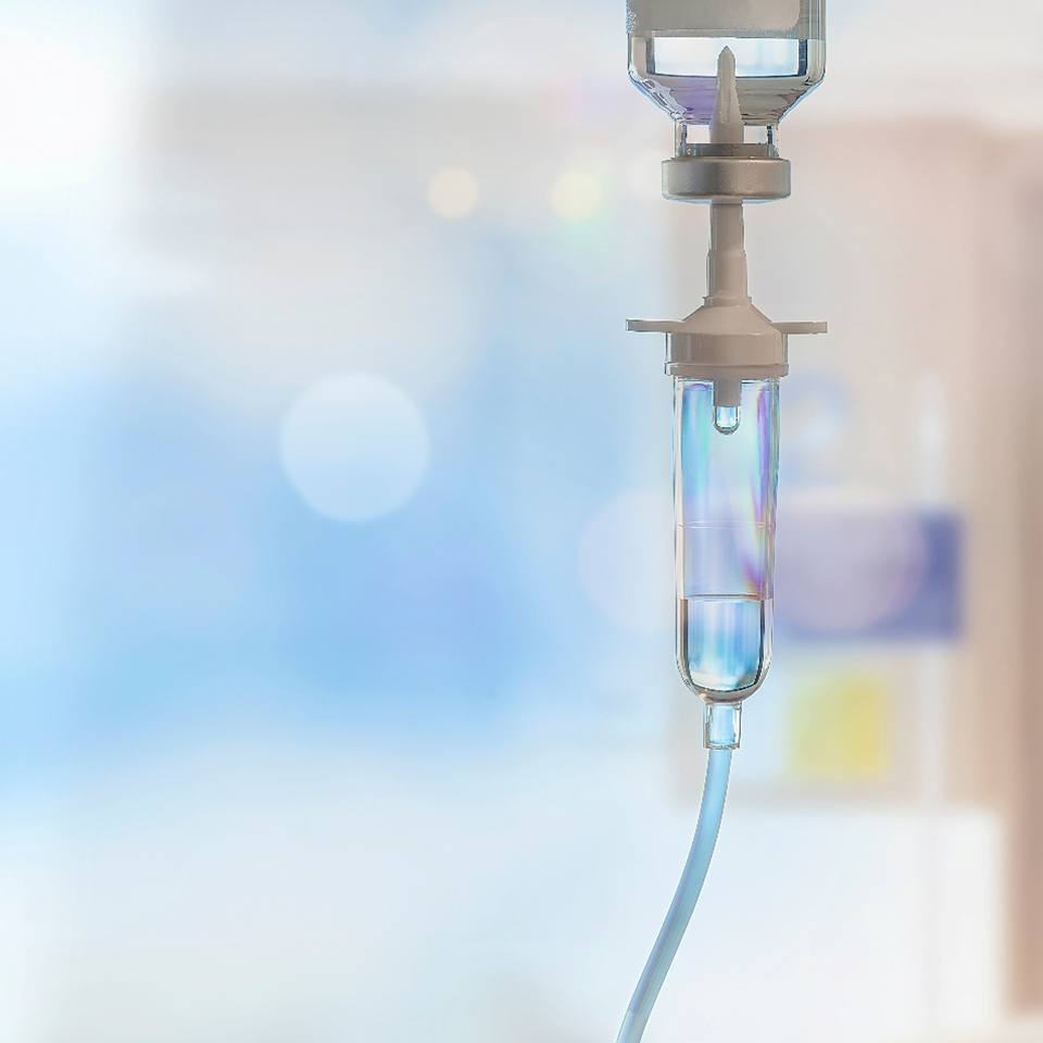 Close-up of drip used for IV sedation