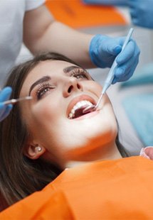 a patient undergoing a dental checkup