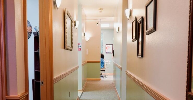 Hallway to dental treatment room