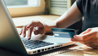 woman using a credit card